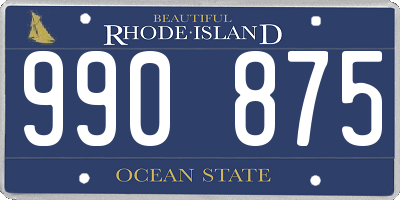 RI license plate 990875