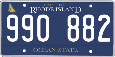 RI license plate 990882