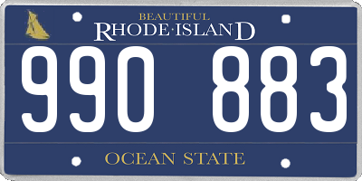 RI license plate 990883