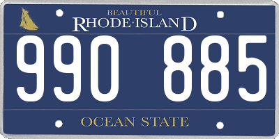 RI license plate 990885