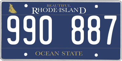 RI license plate 990887