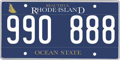 RI license plate 990888