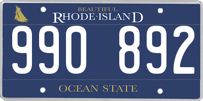 RI license plate 990892