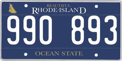 RI license plate 990893