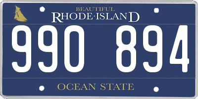 RI license plate 990894