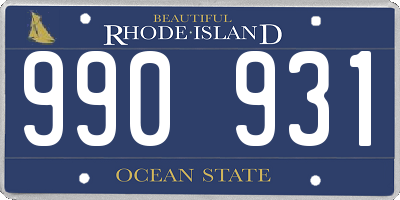 RI license plate 990931