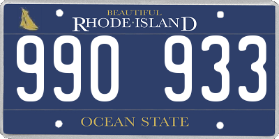 RI license plate 990933