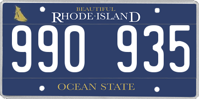 RI license plate 990935