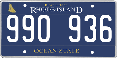 RI license plate 990936