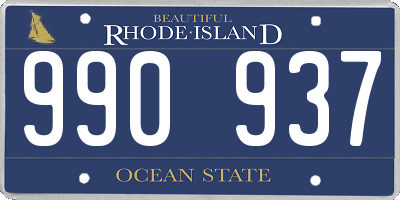 RI license plate 990937