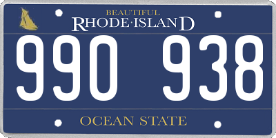 RI license plate 990938