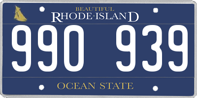 RI license plate 990939