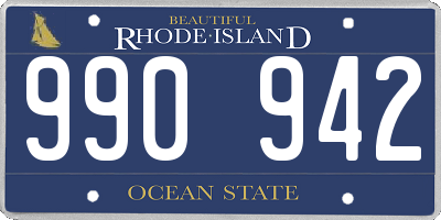 RI license plate 990942