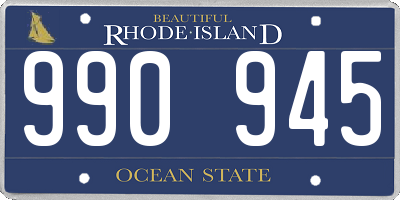 RI license plate 990945