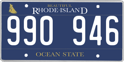 RI license plate 990946