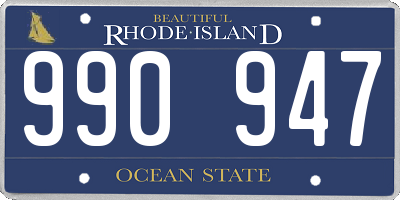 RI license plate 990947