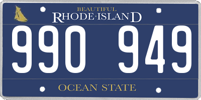 RI license plate 990949