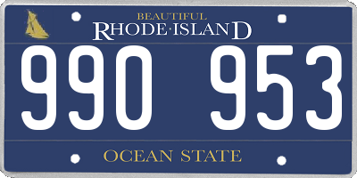 RI license plate 990953