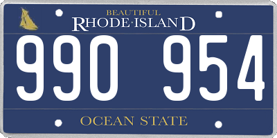 RI license plate 990954