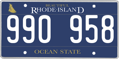RI license plate 990958