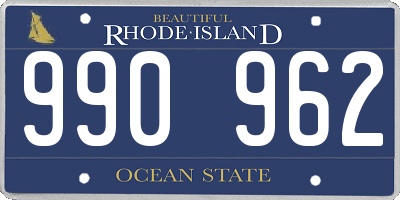 RI license plate 990962