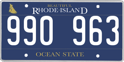 RI license plate 990963