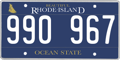 RI license plate 990967