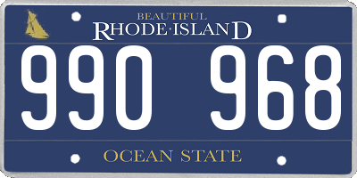 RI license plate 990968