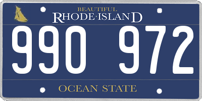 RI license plate 990972