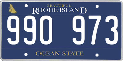 RI license plate 990973