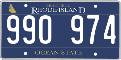 RI license plate 990974