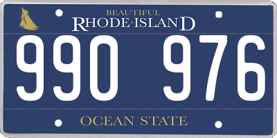 RI license plate 990976