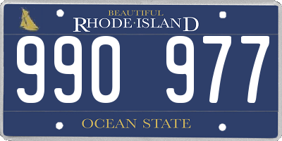 RI license plate 990977