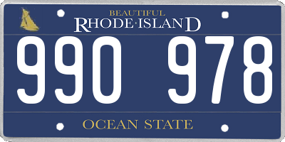 RI license plate 990978