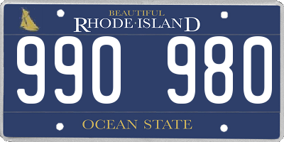 RI license plate 990980