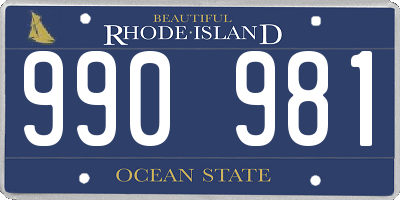 RI license plate 990981