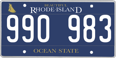 RI license plate 990983