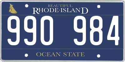 RI license plate 990984