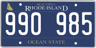 RI license plate 990985