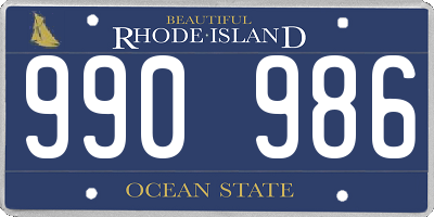 RI license plate 990986