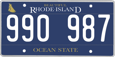 RI license plate 990987