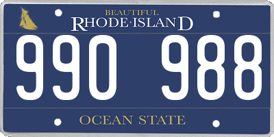 RI license plate 990988