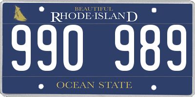 RI license plate 990989