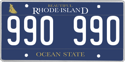 RI license plate 990990