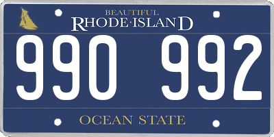 RI license plate 990992