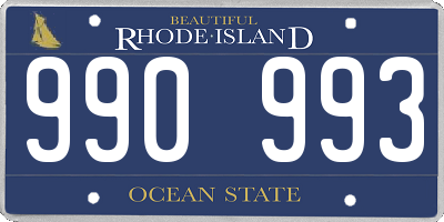 RI license plate 990993