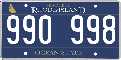 RI license plate 990998