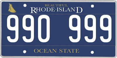 RI license plate 990999