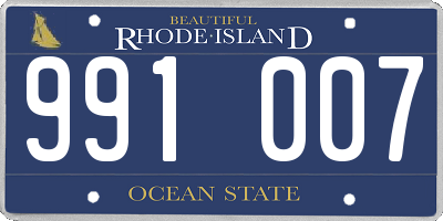 RI license plate 991007