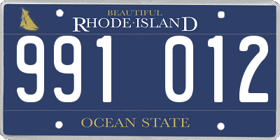 RI license plate 991012